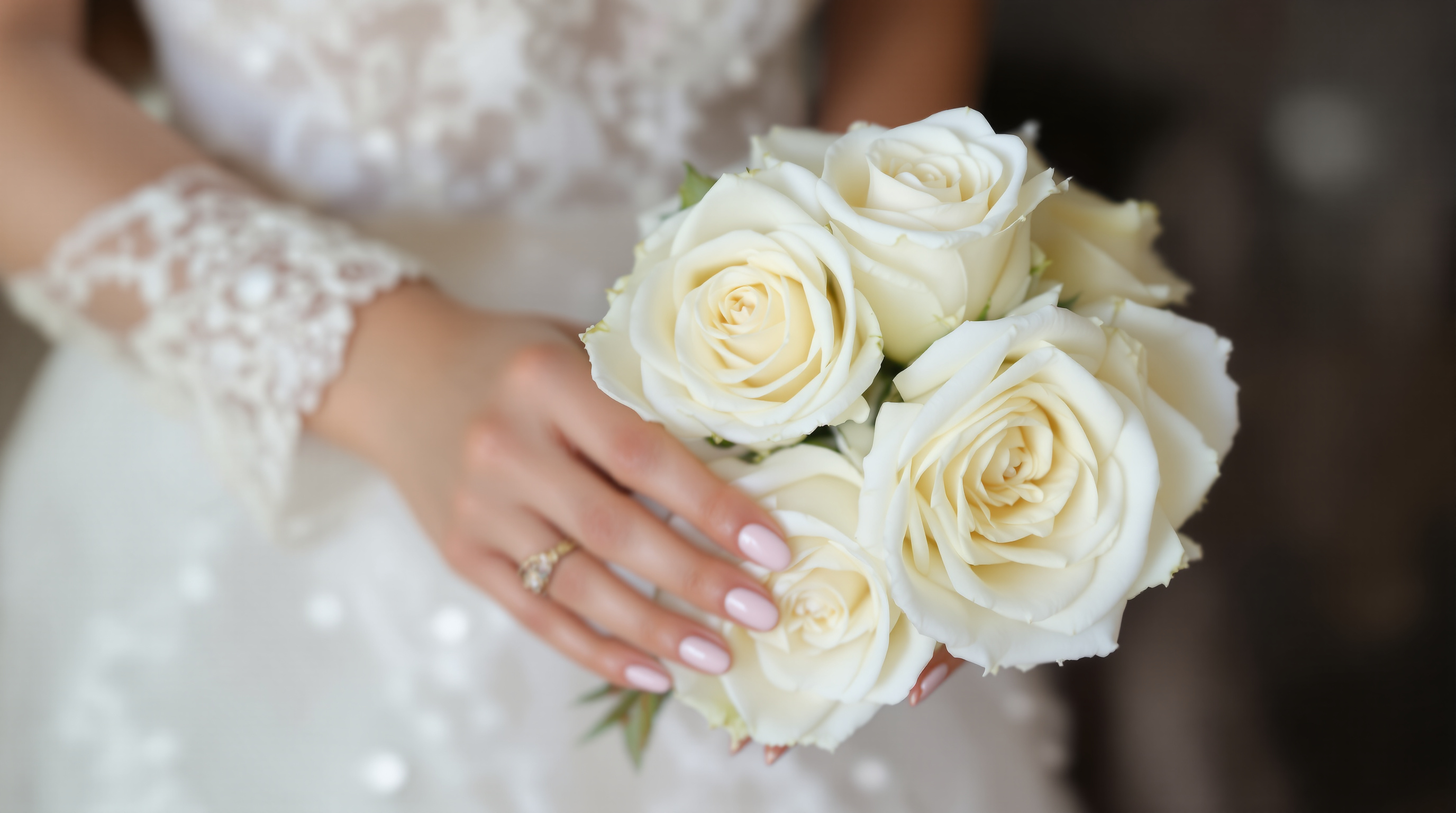 Elegant bridal manicure